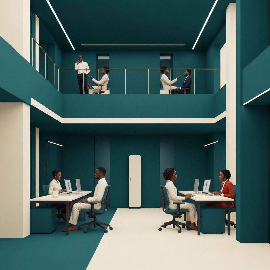 African professionals collaborating in modern workspace